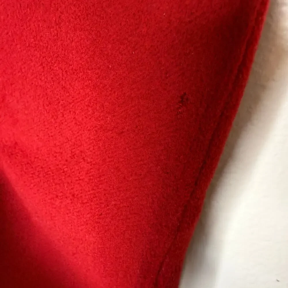 Talbots Red Faux Wrap 100% Wool Skirt 4 - Picture 6 of 11